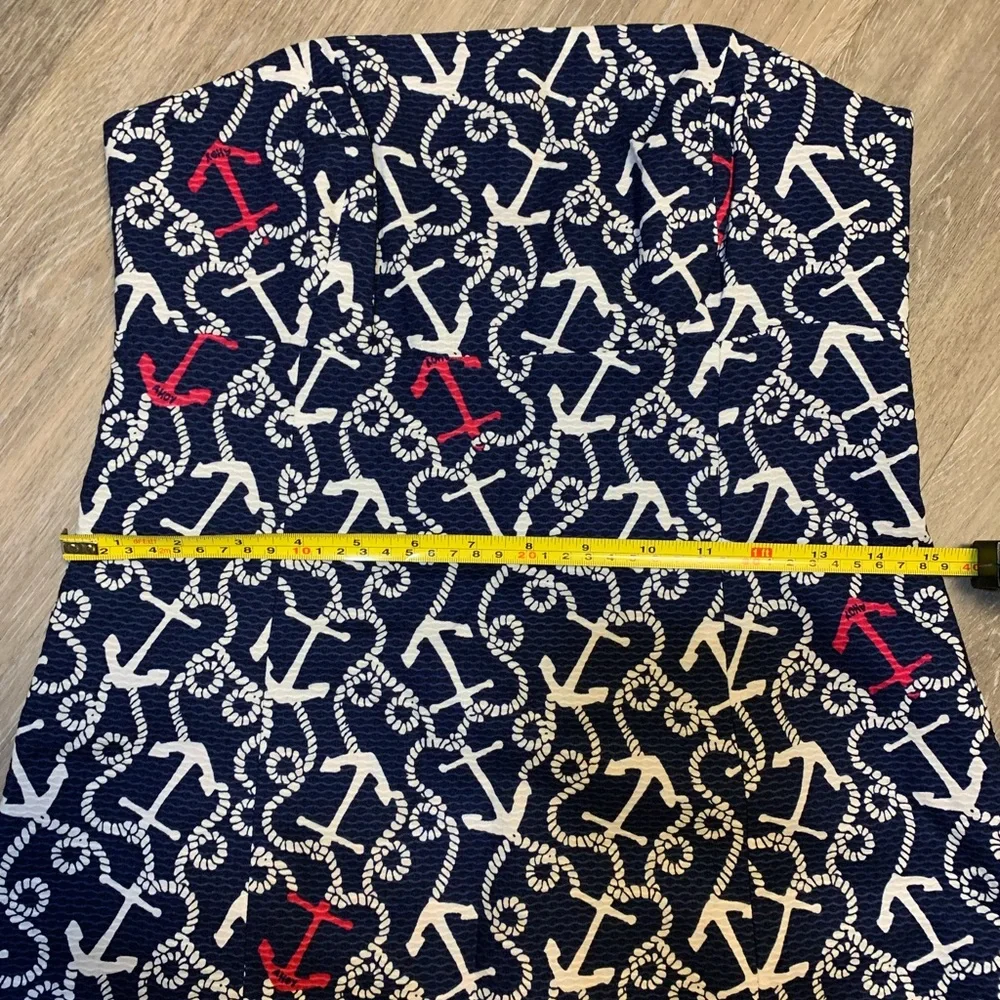Lilly Pulitzer Navy Strapless Anchor-Print Dress with White & Red Accents - Picture 5 of 6